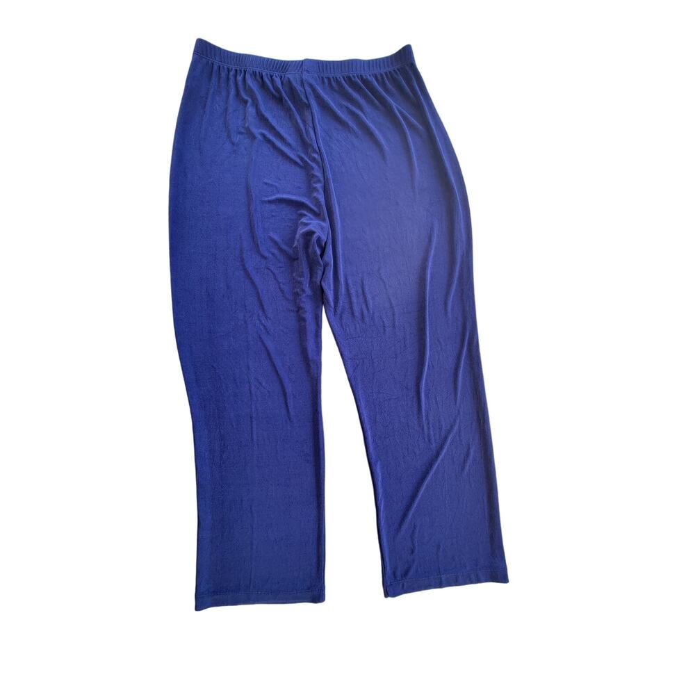 Chico's‎ Travelers No Tummy Pants Pull-On Wrinkle Resistant Slinky Knit Blue 2/L
